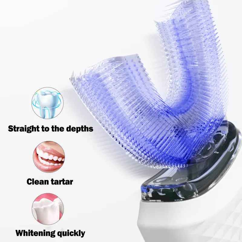 U-Shaped Electric Toothbrush for Adults – USB Rechargeable, 360° Design