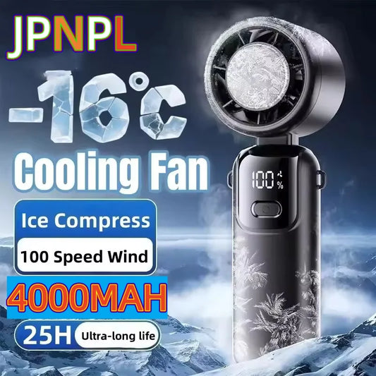 JPNPL 4000mAh Gelo Pendente Mão Alta Velocidade Dobrável 100 Velocidades Ajustável Infinitamente Portátil Para Exterior Pescoço